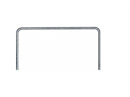 Absperrbügel/Anlehnbügel aus Stahl Ø 60 mm, zum Einbetonieren, ohne Querholm, Höhe: 1400 mm