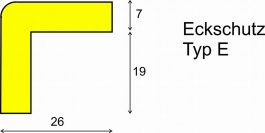 Eckschutz -KNUFFI®- aus PU, Winkel 26x19 mm, Typ E