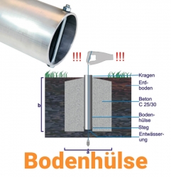 Bodenhülse für Masten 70 mm