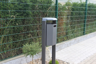 Abfallbehälter -Paris-, 45 Liter, aus Stahl, zum Einbetonieren