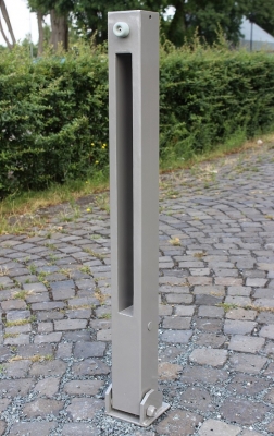 Stahlpoller -NOBILIS- 80 x 80 mm, herausnehmbar o. umlegbar